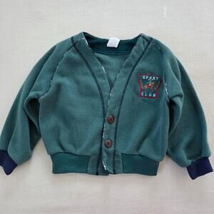 Vintage Sport Club Green Cardigan 3t